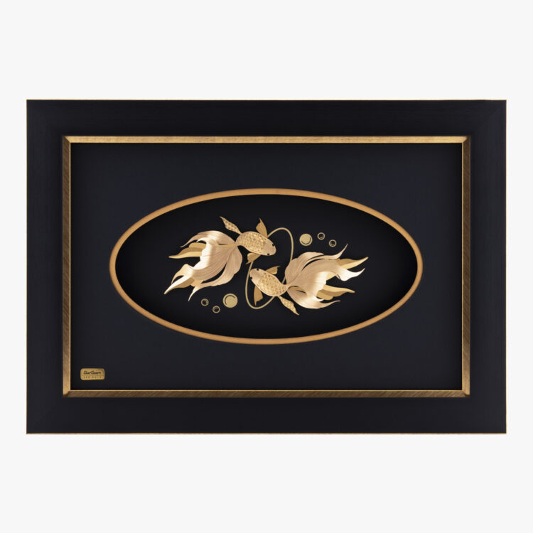 تابلو طلا طبیعت دو ماهی