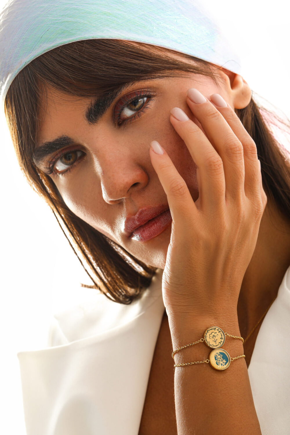 دستبند زنانه ورق طلا و زنجیر گلابتون سری سلوا - 2