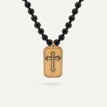 گردنبند ورق طلا مردانه چلیپا سری ایستا