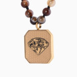 گردنبند مردانه ورق طلا و سنگ الماس سری آوید