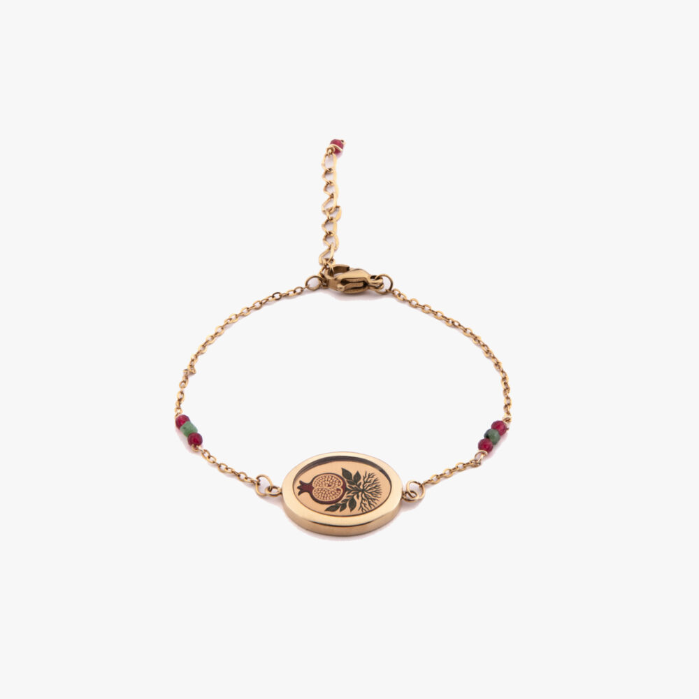 دستبند زنانه ورق طلا نارین سری بیضی