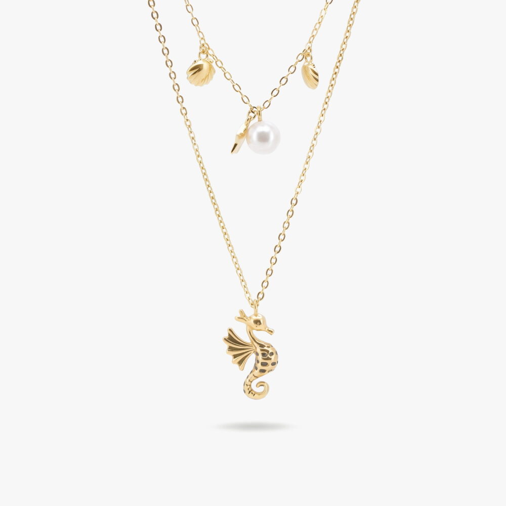 گردنبند نقره زنانه اسب دریایی سری سیمین