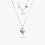 گردنبند نقره زنانه اسب دریایی v2 سری سیمین