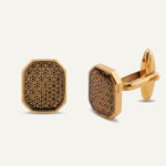 دکمه سردست ورق طلا مردانه نقشینه سری خشتی