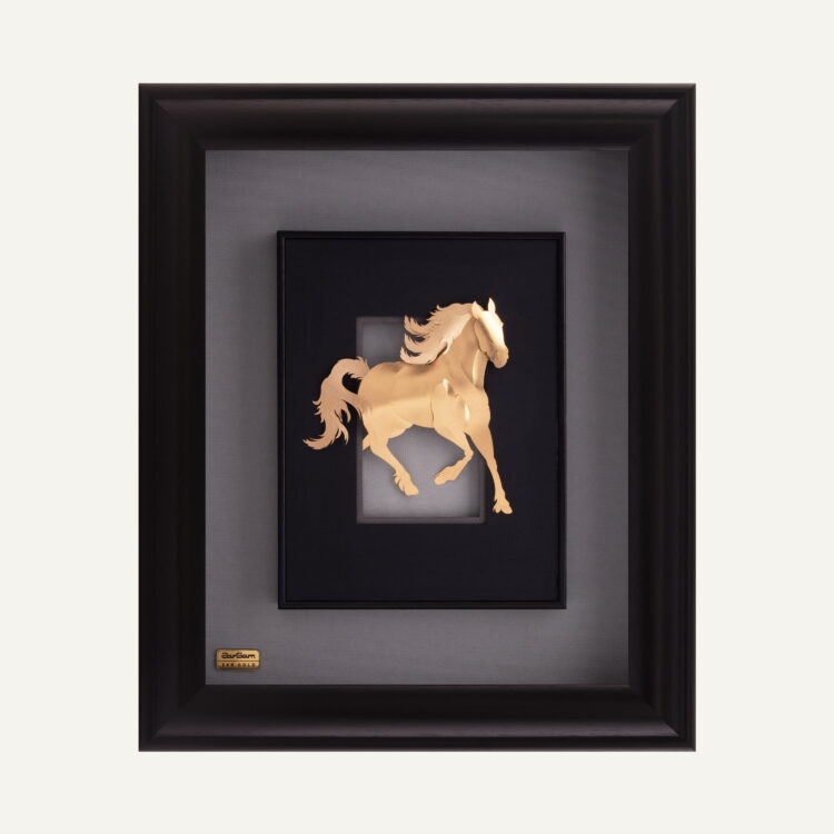 تابلو طلا طبیعت اسب