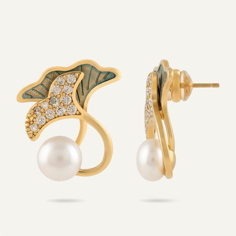 گوشواره مروارید زنانه پیچک سری زروار