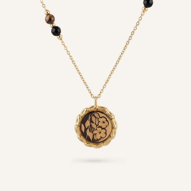 گردنبند ورق طلا زنانه مه‌گل سری گندم