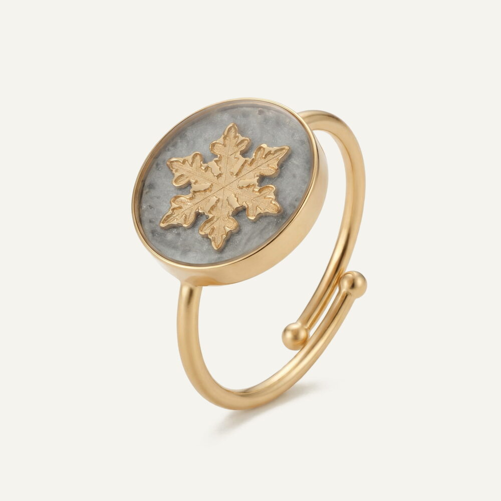 انگشتر ورق طلا زنانه برفین سری مانی کلاسیک