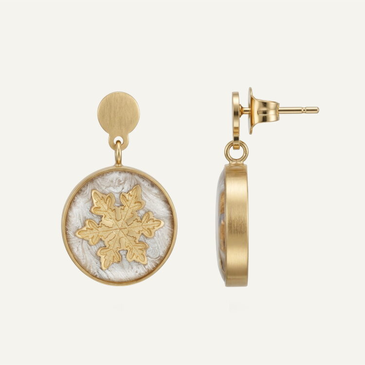 گوشواره ورق طلا زنانه برفین سری مانی کلاسیک