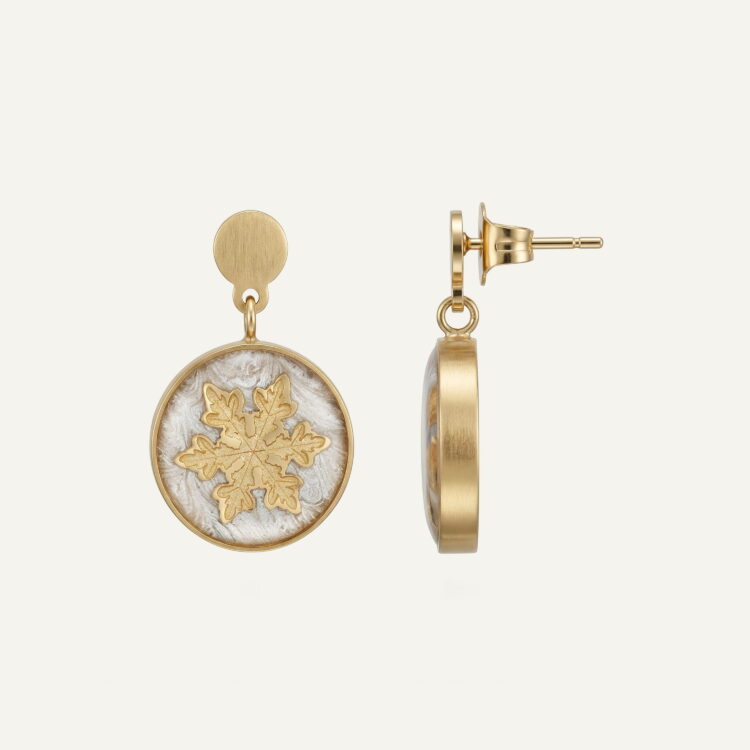 گوشواره ورق طلا زنانه برفین سری مانی کلاسیک