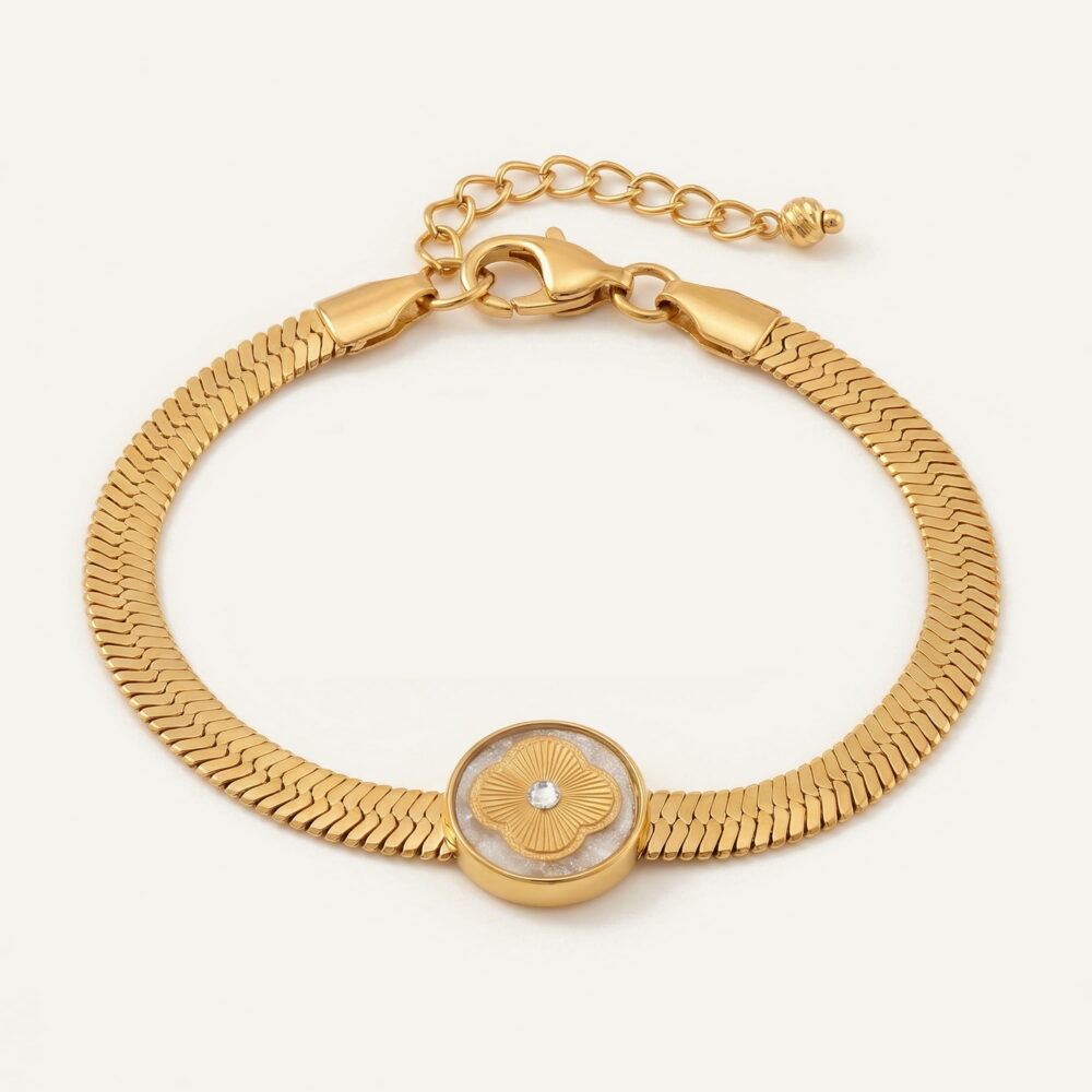 دستبند ورق طلا زنانه ونکلیف سری ماری