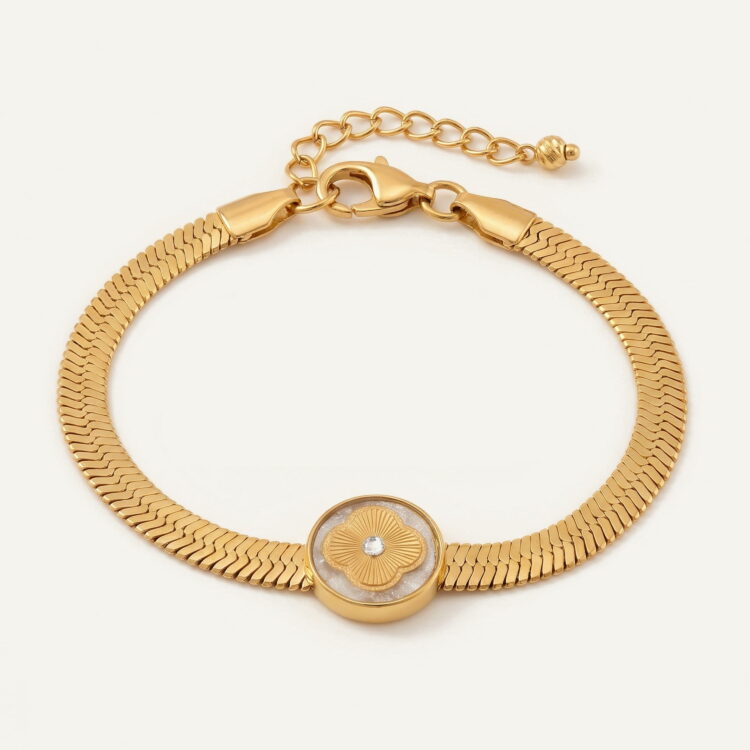 دستبند ورق طلا زنانه ونکلیف سری ماری