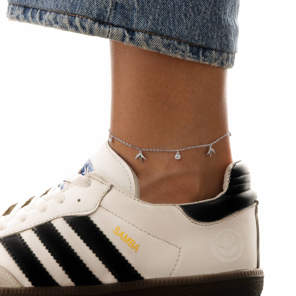 پابند نقره ایتالیایی زنانه سبزین سری سیمین - Image 2