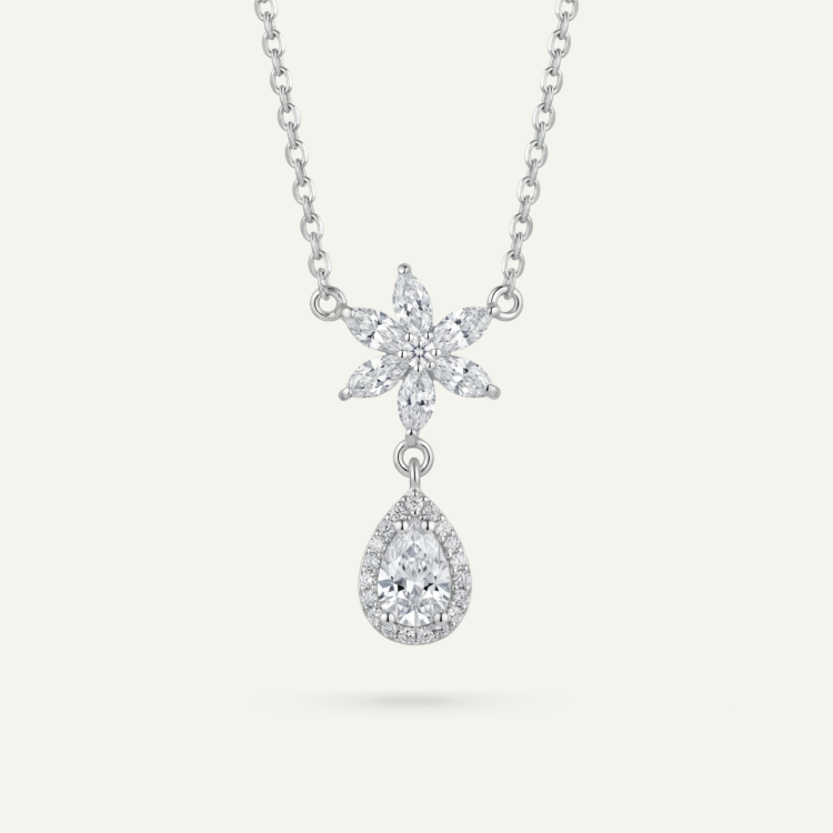 گردنبند نقره زنانه آوینا سری سیمین